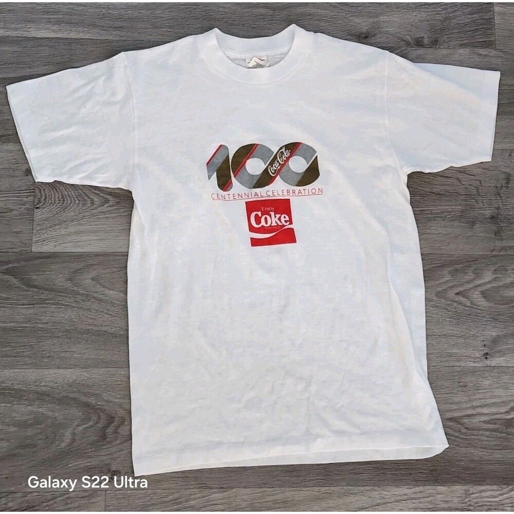 vintage 80s single stitch Coke Coca Cola T-Shirt 1986 100th Anniversary USA M